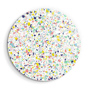 ・"Pastel Terrazzo"・Rounded Glass Wall Art - ArtDesigna Glass Printing Wall Art