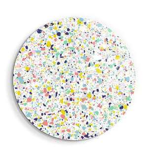 ・"Pastel Terrazzo"・Rounded Glass Wall Art - ArtDesigna Glass Printing Wall Art