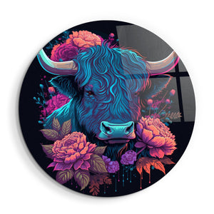 ・"BabyBull"・Rounded Glass Wall Art - ArtDesigna Glass Printing Wall Art