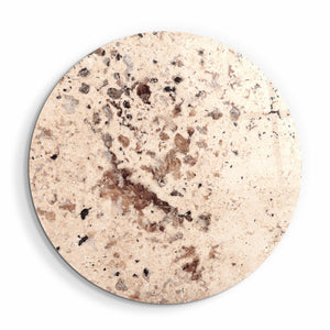 ・"Stone with Crystals - Beige"・Rounded Glass Wall Art - ArtDesigna Glass Printing Wall Art
