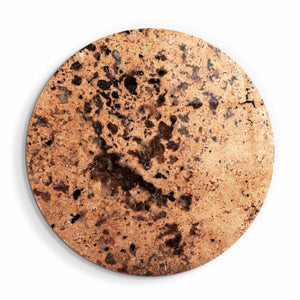 ・"Stone with Crystals - Brown"・Rounded Glass Wall Art - ArtDesigna Glass Printing Wall Art