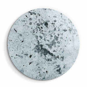 ・"Stone with Crystals - Light Blue"・Rounded Glass Wall Art - ArtDesigna Glass Printing Wall Art