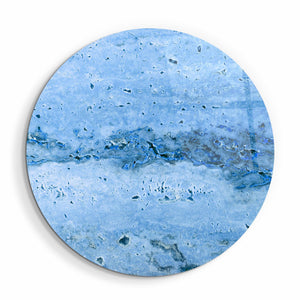 ・"Travertine Stone - Azure"・Rounded Glass Wall Art - ArtDesigna Glass Printing Wall Art