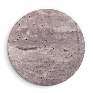 ・"Travertine - Moon - Light Plum"・Rounded Glass Wall Art - ArtDesigna Glass Printing Wall Art