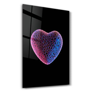 Strawberry Heart | Designers Collection Glass Wall Art - Artdesigna
