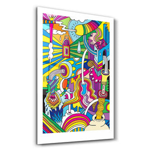 Cartoon Factory | Designer's Collection Glass Wall Art - Artdesigna