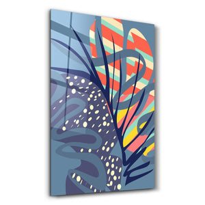 Tropical Leaves Illustration 2 | Glass Wall Art - Artdesigna