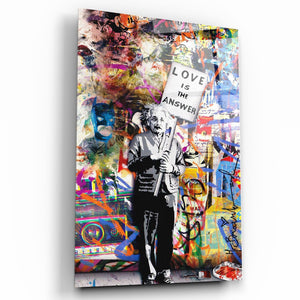Banksy - Love Is The Answer | Glass Wall Art - Artdesigna
