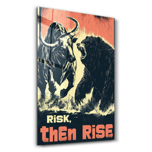 Risk Al, Sonra Yüksel - Motivasyonel Cam Duvar Tablosu