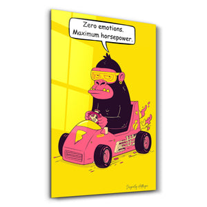 Hızlı Goril - Cam Duvar Tablosu