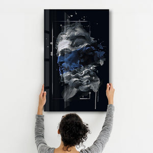 Abstract Blue Poseidon | Glass Wall Art - Artdesigna