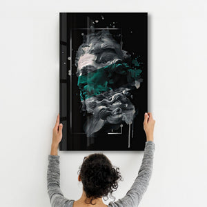 Abstract Green Poseidon | Glass Wall Art - Artdesigna
