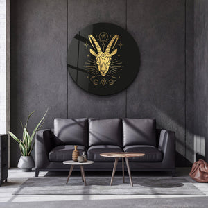 ・"Zodiac Signs - Capricorn"・Rounded Glass Wall Art - ArtDesigna Glass Printing Wall Art