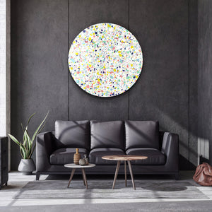 ・"Pastel Terrazzo"・Rounded Glass Wall Art - ArtDesigna Glass Printing Wall Art