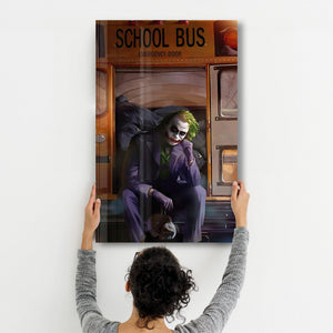 School Bus - Joker | Designer's Collection Glass Wall Art - Artdesigna