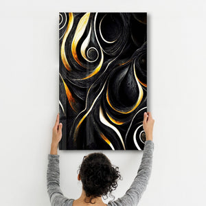 Golden Black Wood | Secret World Collection Glass Wall Art - Artdesigna