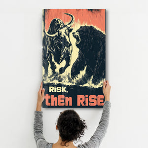 Risk Al, Sonra Yüksel - Motivasyonel Cam Duvar Tablosu