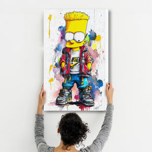 Kaykaycı Bart Vibes - Cam Duvar Tablosu