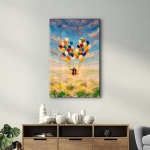 Abstract Colorful Baloons | Glass Wall Art - Artdesigna