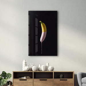 Abstract Banana | Glass Wall Art - Artdesigna