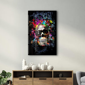 Cool Skull | Glass Wall Art - Artdesigna