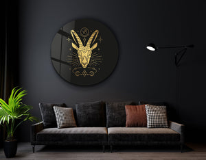 ・"Zodiac Signs - Capricorn"・Rounded Glass Wall Art - ArtDesigna Glass Printing Wall Art