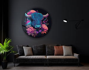 ・"BabyBull"・Rounded Glass Wall Art - ArtDesigna Glass Printing Wall Art
