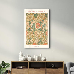 William Morris - Pink and Rose | Gallery Print Collection Glass Wall Art - Artdesigna