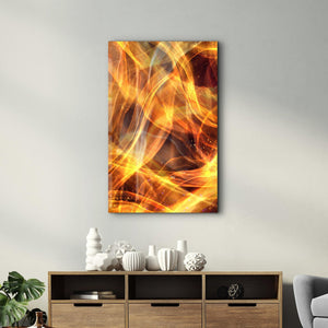 Flame Brush Strokes | Glass Wall Art - Artdesigna