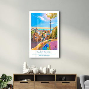 Park Guell-Barcelona Spain-Travel Posters | Glass Wall Art - Artdesigna