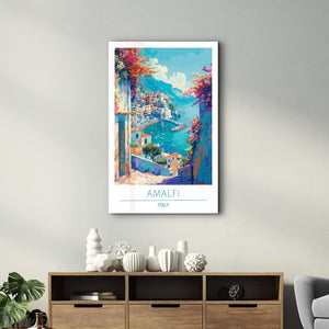 Amalfi Italy-Travel Posters | Glass Wall Art - Artdesigna