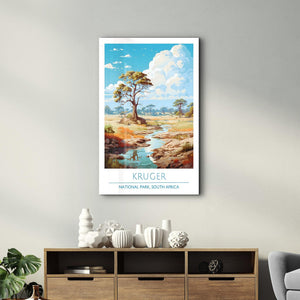 Kruger-National Park South Africa-Travel Posters | Glass Wall Art - Artdesigna