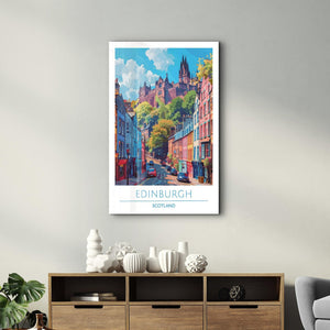 Edinburgh Scotland-Travel Posters | Glass Wall Art - Artdesigna