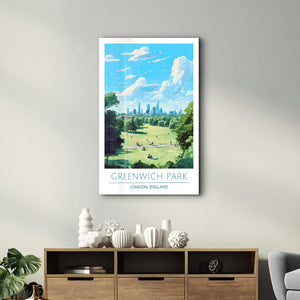 Greenwich Park-London England-Travel Posters | Glass Wall Art - Artdesigna