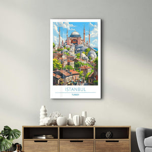 Istanbul Turkey 3-Travel Posters | Glass Wall Art - Artdesigna