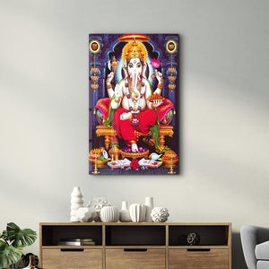 Lord Ganesh | Glass Wall Art - Artdesigna