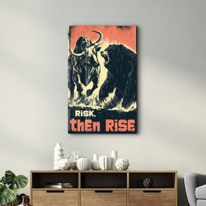 Risk Al, Sonra Yüksel - Motivasyonel Cam Duvar Tablosu