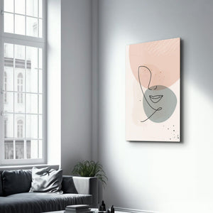 Abstract Shapes and Face V1 | Glass Wall Art - Artdesigna
