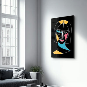 Modern Line Abstract V10 | Glass Wall Art - Artdesigna