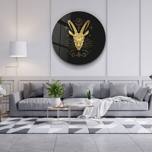 ・"Zodiac Signs - Capricorn"・Rounded Glass Wall Art - ArtDesigna Glass Printing Wall Art