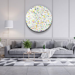 ・"Pastel Terrazzo"・Rounded Glass Wall Art - ArtDesigna Glass Printing Wall Art