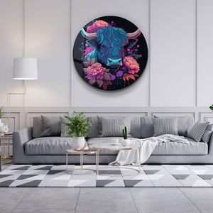 ・"BabyBull"・Rounded Glass Wall Art - ArtDesigna Glass Printing Wall Art