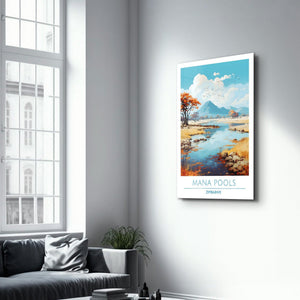 Mana Pools Zimbabwe-Travel Posters | Glass Wall Art - Artdesigna