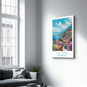Lake Ohrid North Macedonia-Travel Posters | Glass Wall Art - Artdesigna