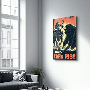 Risk Al, Sonra Yüksel - Motivasyonel Cam Duvar Tablosu