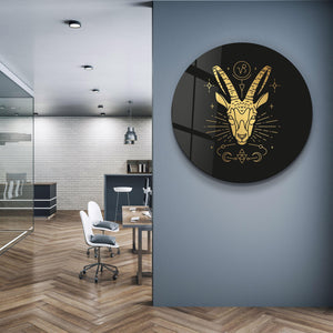 ・"Zodiac Signs - Capricorn"・Rounded Glass Wall Art - ArtDesigna Glass Printing Wall Art