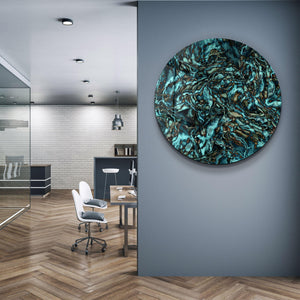 ・"Dark Sea"・Rounded Glass Wall Art - ArtDesigna Glass Printing Wall Art