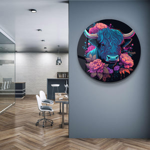 ・"BabyBull"・Rounded Glass Wall Art - ArtDesigna Glass Printing Wall Art
