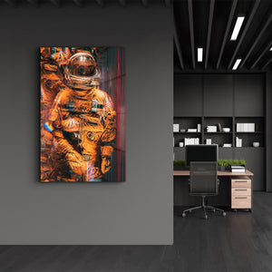 Blurry Astronaut | Designer's Collection Glass Wall Art - Artdesigna