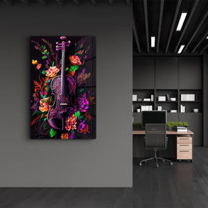 Violin | Secret World Collection Glass Wall Art - Artdesigna